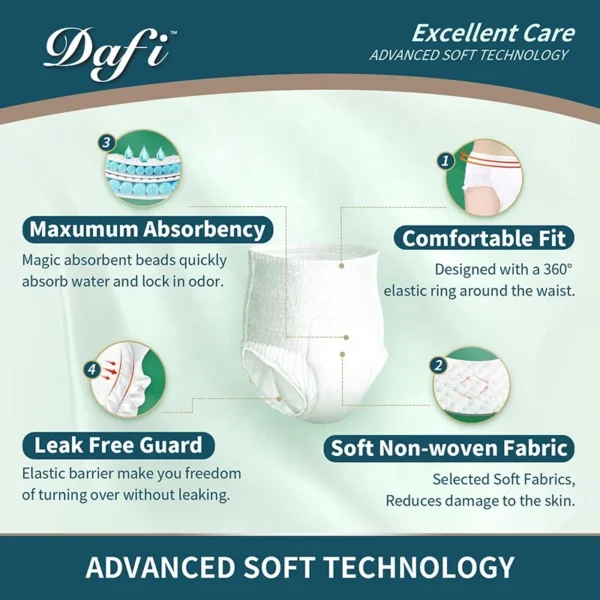 [Dafi®] diapers that pull upwards for seniors (womens and men) against incontinence - pack of24pcs