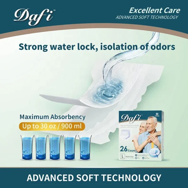 [Dafi®] diapers that pull upwards for seniors (womens and men) against incontinence - pack of24pcs