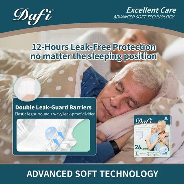 [Dafi®] diapers that pull upwards for seniors (womens and men) against incontinence - pack of24pcs