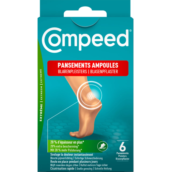 Compeed Pansements Ampoules Hydrocolloïdes - Seconde Peau - Cicatrisation Rapide extrême 6 unitès