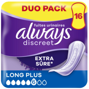 Serviettes Always Discreet Long Plus -Pour Fuites Urinaires